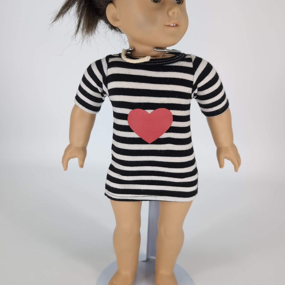 Unbranded Black & White Stripe Doll Mini Dress w 3/4 Sleeves for 18" Dolls - GUC